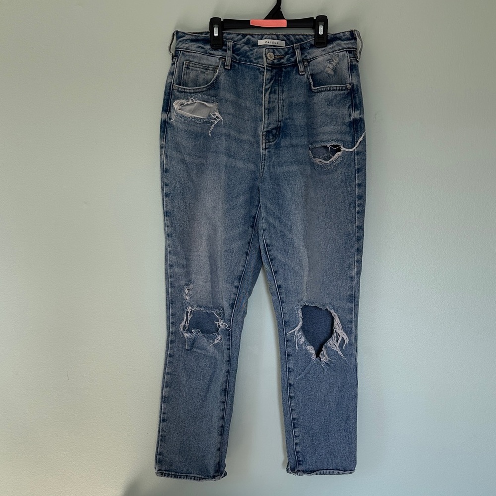 PacSun Light Blue Distressed Mom Jeans